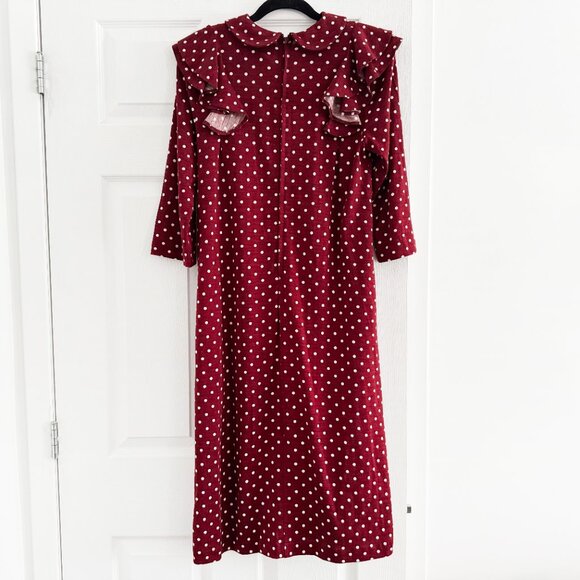 Comme des Garcons Girl Polka Dot Dress in Dark Red (Burgundy), Size Small - Picture 6 of 6
